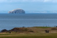 Golfers and the Bass Rock